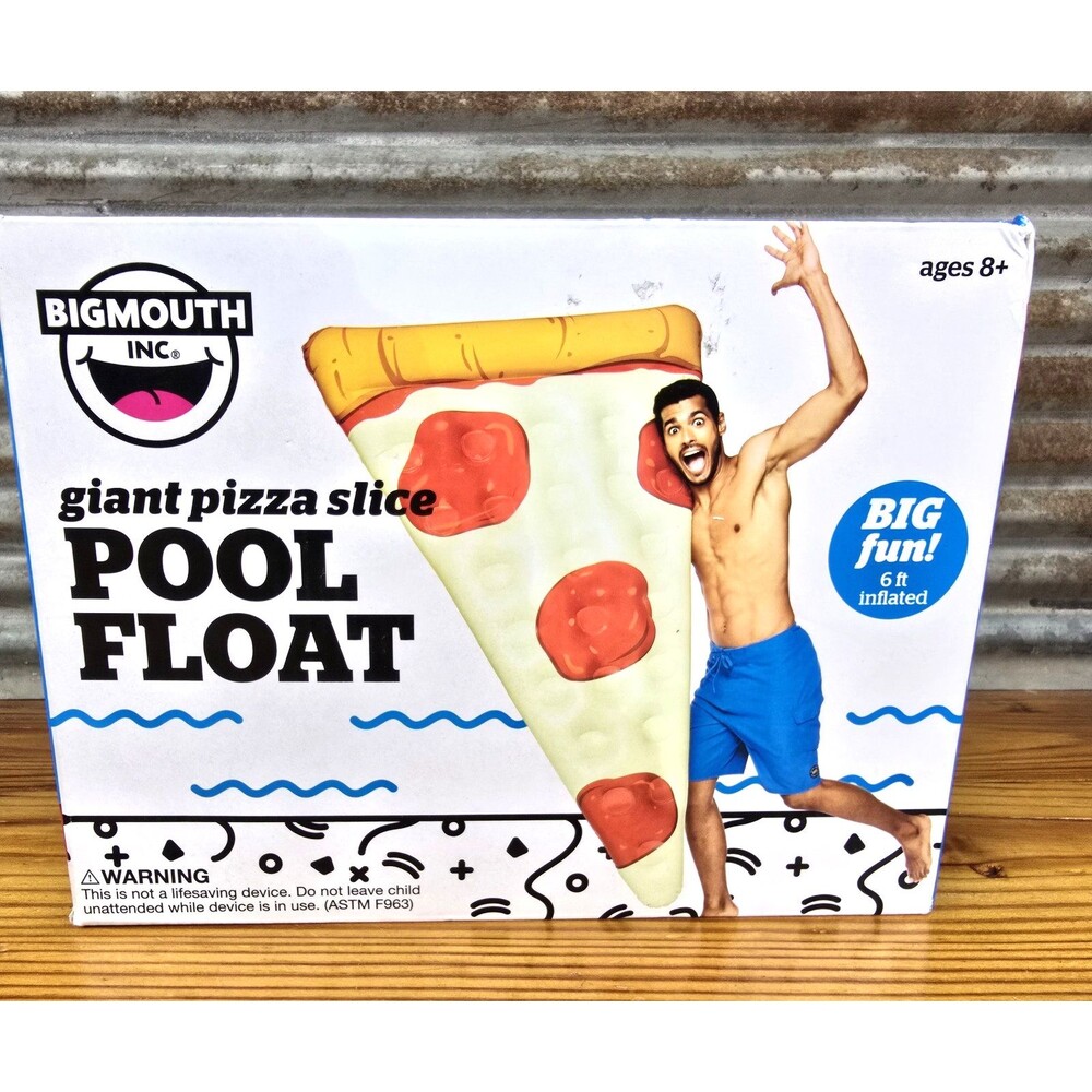 BIG MOUTH Giant  Pizza Pepperoni Slice Pool Float 6 FT Tall Swim Tube Raft